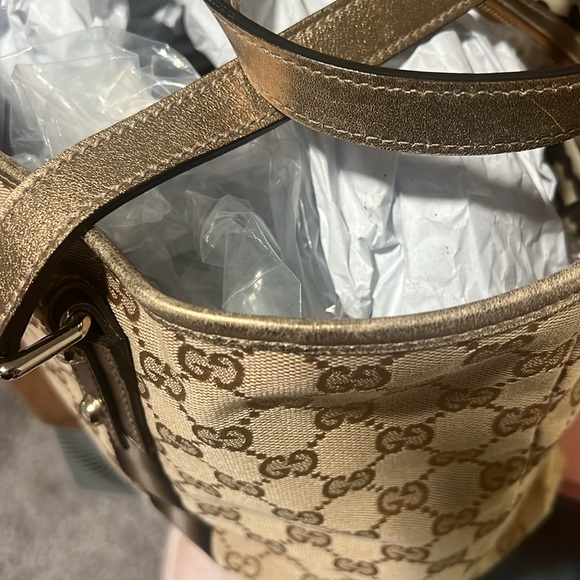 Gucci Canvas Tote Khaki And Gold - Picture 15 of 15